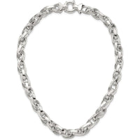 Sterling Silver 18" Double Twisted Link Necklace with Polished Finish by Lumare Gioia