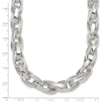 Sterling Silver 18" Double Twisted Link Necklace with Polished Finish by Lumare Gioia