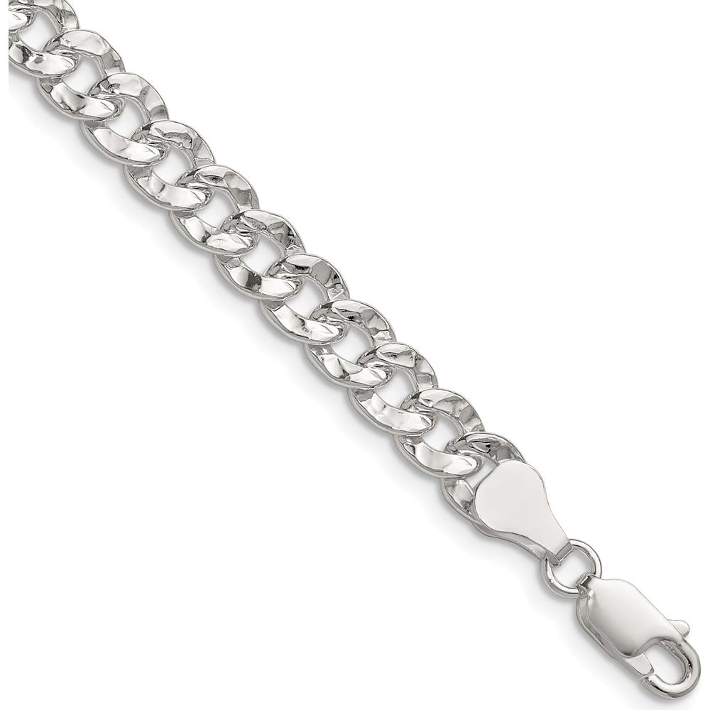 Sterling Silver 18" Hammered Curb Chain Necklace - Polished Finish by Lumare Gioia