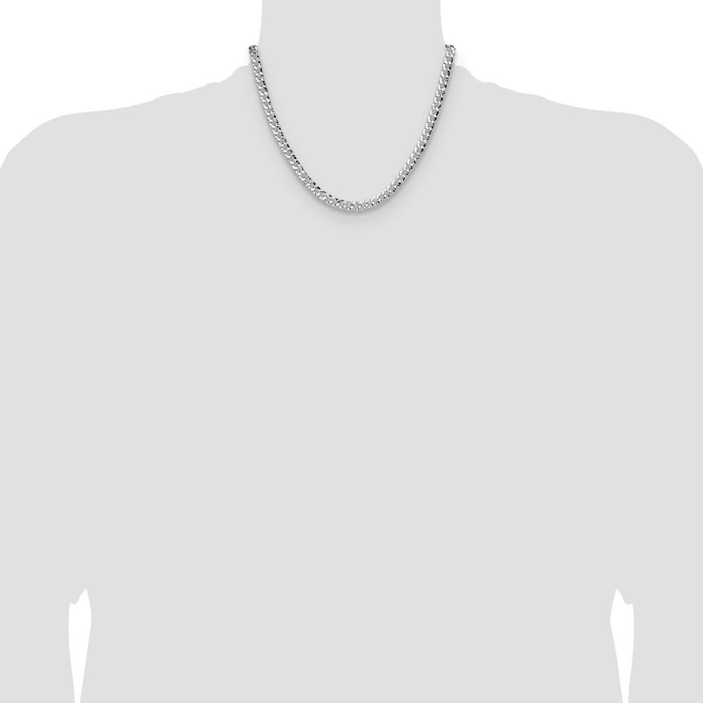 Sterling Silver 18" Hammered Curb Chain Necklace - Polished Finish by Lumare Gioia