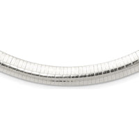 Sterling Silver 18" Omega Chain Necklace with 10mm Cubetto Design - Polished Finish by Lumare Gioia