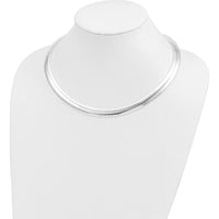 Sterling Silver 18" Omega Chain Necklace with 10mm Cubetto Design - Polished Finish by Lumare Gioia