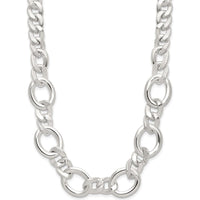 Sterling Silver 18" Polished Fancy Link Curb Chain Necklace by Lumare Gioia