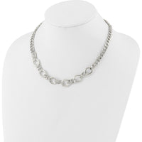 Sterling Silver 18" Polished Fancy Link Curb Chain Necklace by Lumare Gioia