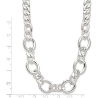 Sterling Silver 18" Polished Fancy Link Curb Chain Necklace by Lumare Gioia