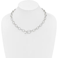 Sterling Silver 18" Polished Fancy Link Necklace with Toggle Clasp by Lumare Gioia
