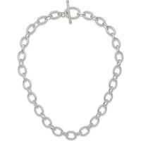 Sterling Silver 18" Polished Fancy Link Necklace with Toggle Clasp by Lumare Gioia