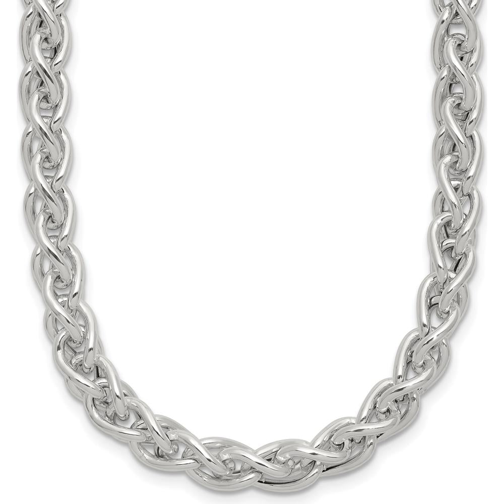 Sterling Silver 18" Polished Spiga Necklace with Toggle Clasp by Lumare Gioia