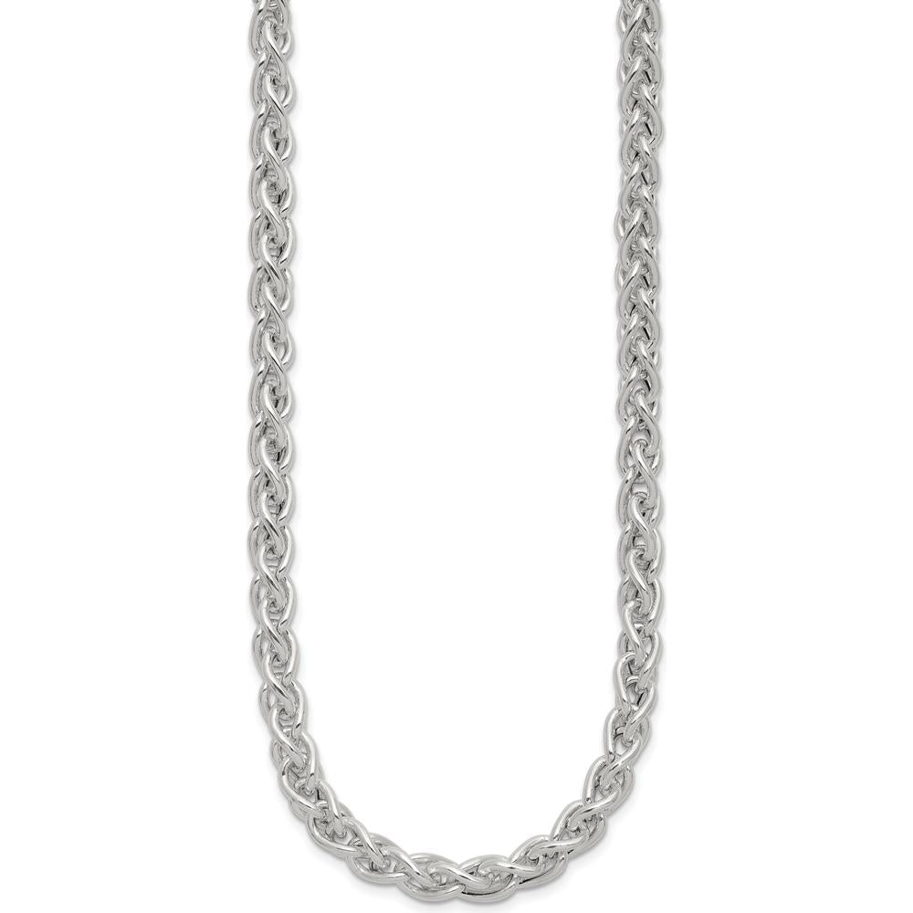 Sterling Silver 18" Polished Spiga Necklace with Toggle Clasp by Lumare Gioia