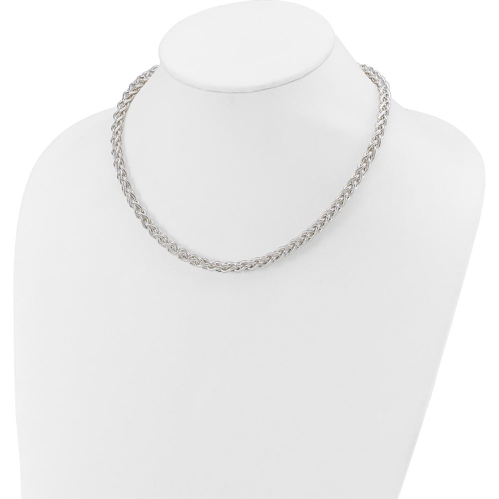 Sterling Silver 18" Polished Spiga Necklace with Toggle Clasp by Lumare Gioia