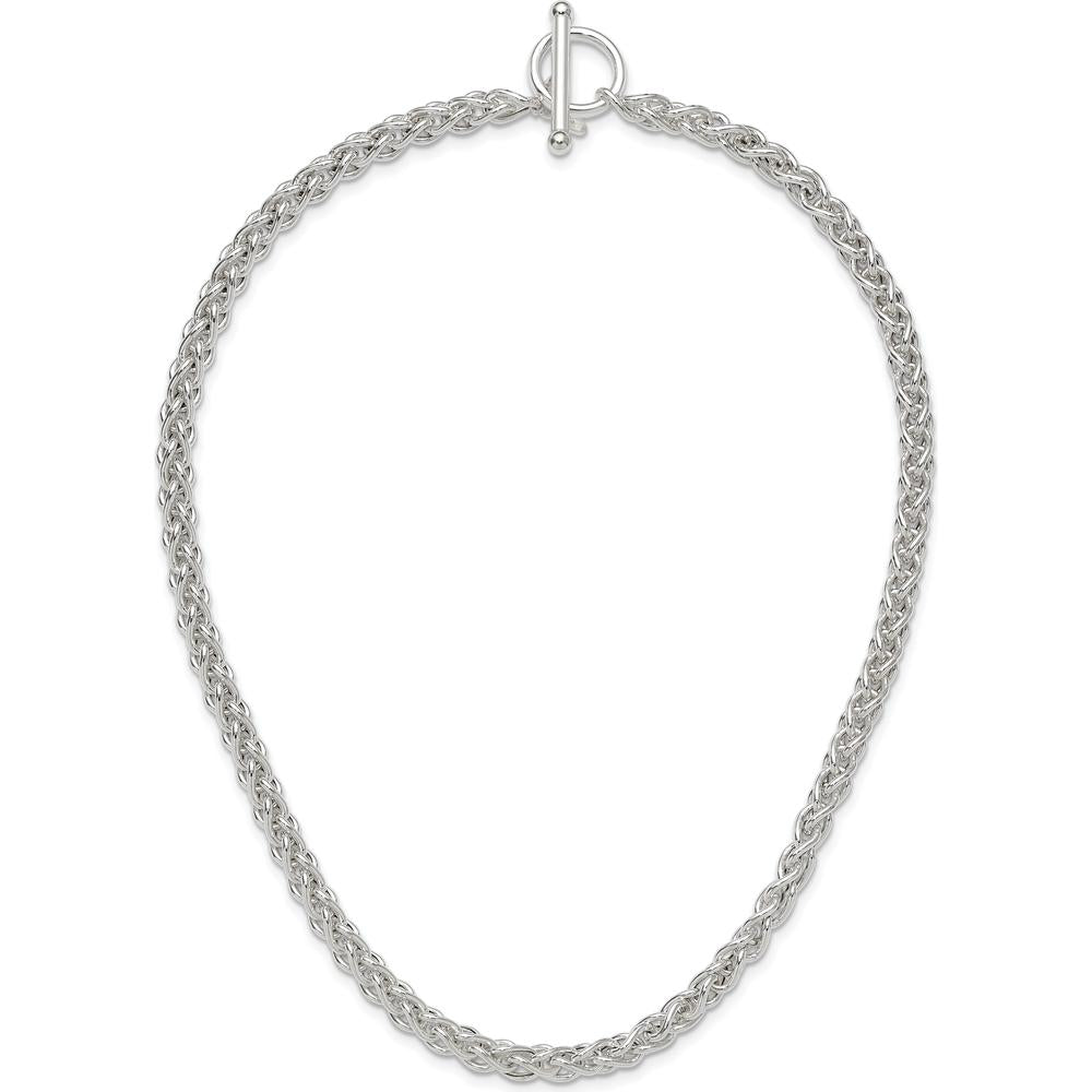 Sterling Silver 18" Polished Spiga Necklace with Toggle Clasp by Lumare Gioia