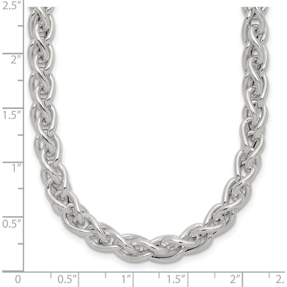 Sterling Silver 18" Polished Spiga Necklace with Toggle Clasp by Lumare Gioia