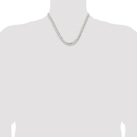 Sterling Silver 18" Rhodium-Plated 6.75mm Concave Beveled Curb Chain Necklace by Lumare Gioia