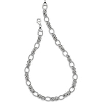 Sterling Silver 18" Rhodium-Plated Fancy Link Necklace with Textured Finish by Lumare Gioia