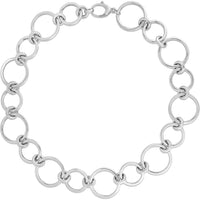 Sterling Silver 18" Round Link Bracelet with Polished Finish and Fancy Lobster Clasp by Orozza Fine Jewelry