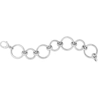 Sterling Silver 18" Round Link Bracelet with Polished Finish and Fancy Lobster Clasp by Orozza Fine Jewelry