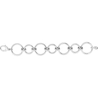 Sterling Silver 18" Round Link Bracelet with Polished Finish and Fancy Lobster Clasp by Orozza Fine Jewelry