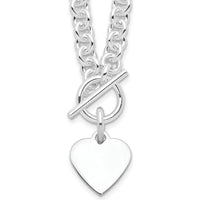 Sterling Silver 18" Toggle Heart Necklace with RH-Plating by Lumare Gioia
