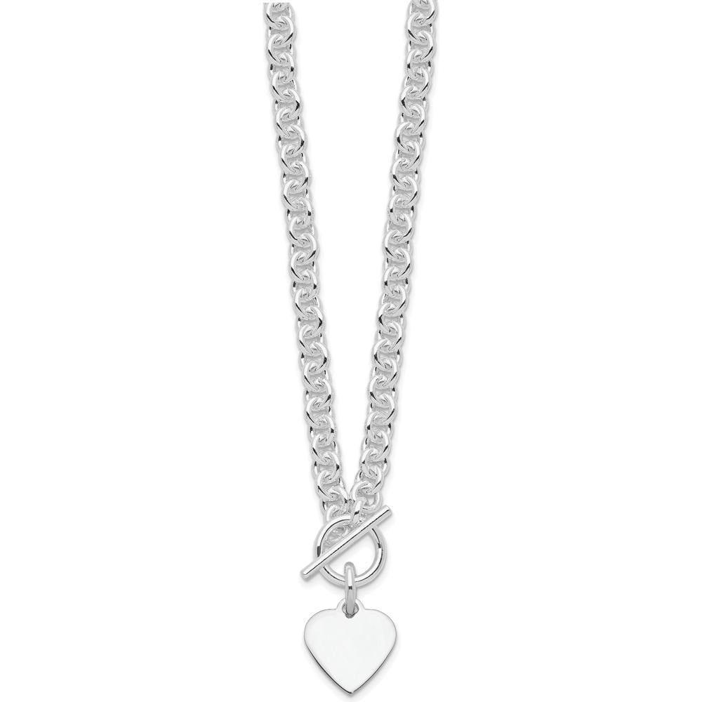 Sterling Silver 18" Toggle Heart Necklace with RH-Plating by Lumare Gioia