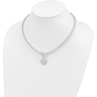Sterling Silver 18" Toggle Heart Necklace with RH-Plating by Lumare Gioia