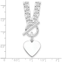 Sterling Silver 18" Toggle Heart Necklace with RH-Plating by Lumare Gioia