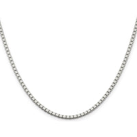 Sterling Silver 2.5mm Box Chain Necklace - 42 Inches with Lobster Clasp by Lumare Gioia