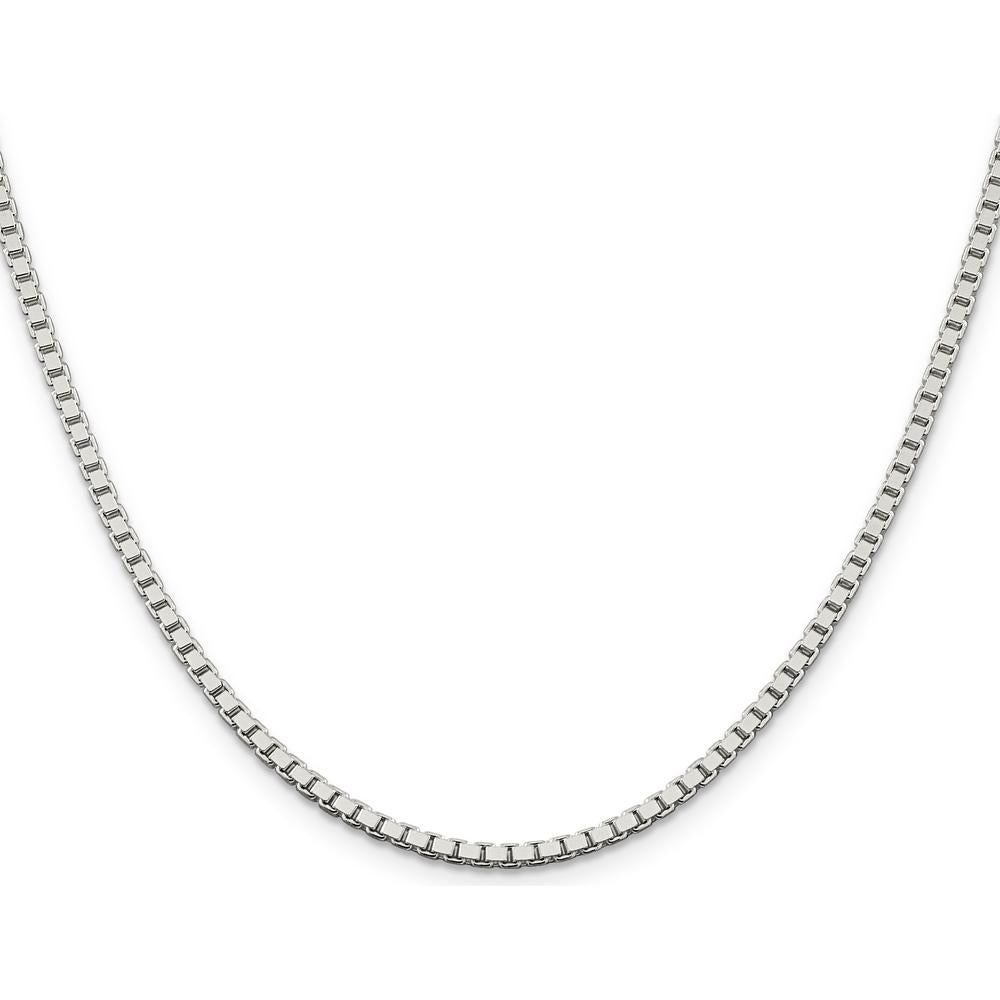 Sterling Silver 2.5mm Box Chain Necklace - 42 Inches with Lobster Clasp by Lumare Gioia