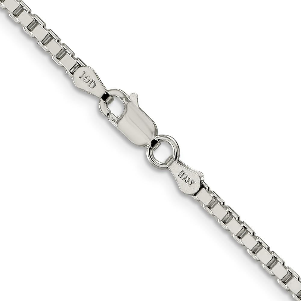 Sterling Silver 2.5mm Box Chain Necklace - 42 Inches with Lobster Clasp by Lumare Gioia
