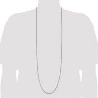 Sterling Silver 2.5mm Box Chain Necklace - 42 Inches with Lobster Clasp by Lumare Gioia