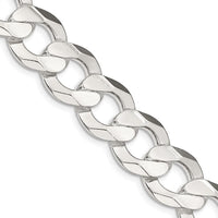 Sterling Silver 20" 14mm Concave Beveled Curb Chain Necklace - Men's Jewelry by Lumare Gioia