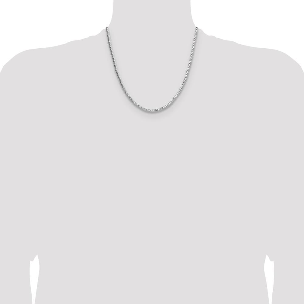 Sterling Silver 20" 3.4mm Diamond-Cut Round Franco Chain Necklace - Polished Finish by Lumare Gioia