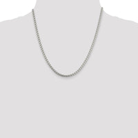 Sterling Silver 20" 3.6mm Round Box Chain Necklace with Lobster Clasp - Polished Finish by Lumare Gioia