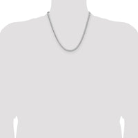 Sterling Silver 20" 4.0mm Diamond-Cut Square Franco Chain with Rhodium-Plating by Lumare Gioia