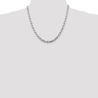 Sterling Silver 20" 5.75mm Diamond-Cut Rope Chain with Lobster Clasp by Lumare Gioia