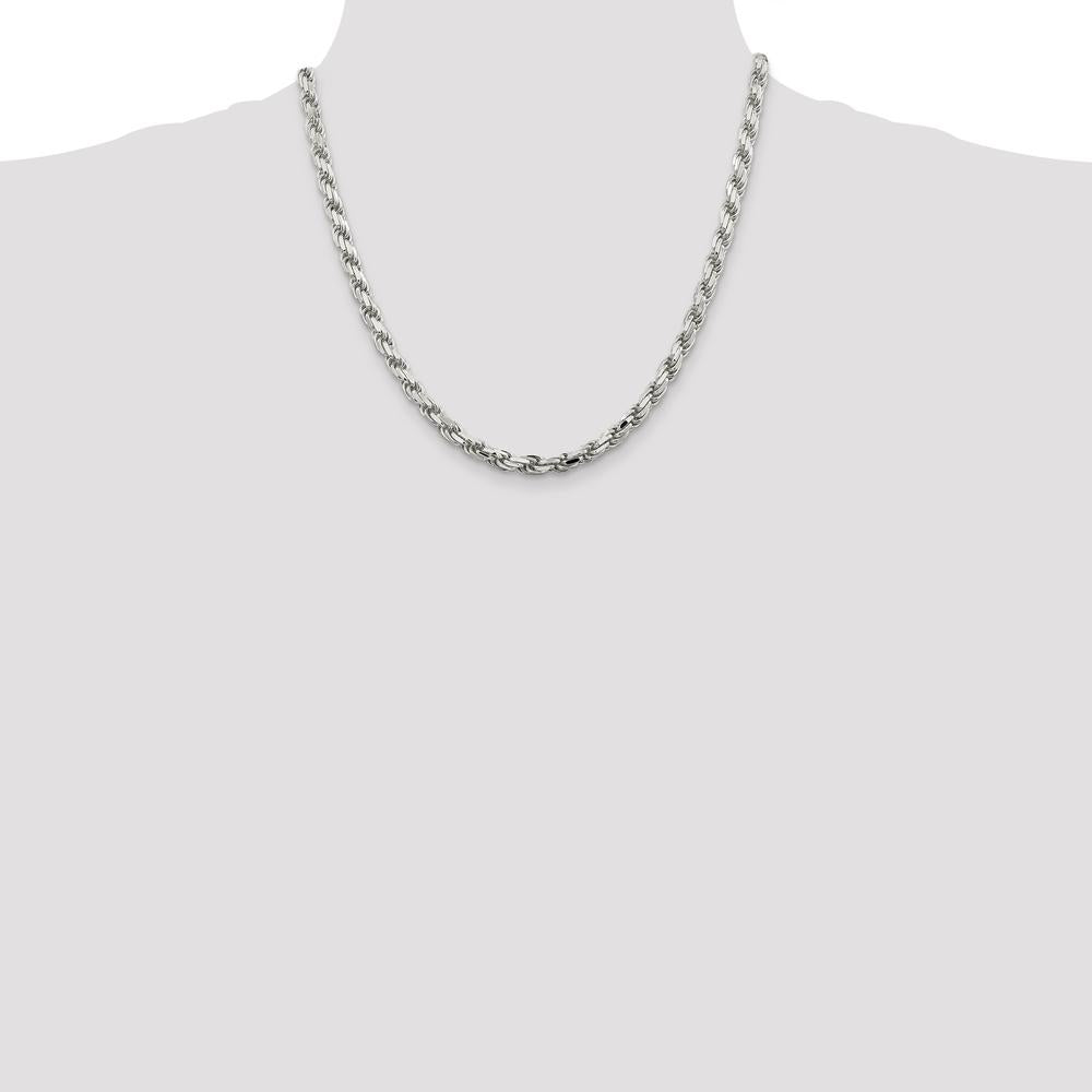 Sterling Silver 20" 5.75mm Diamond-Cut Rope Chain with Lobster Clasp by Lumare Gioia