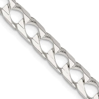Sterling Silver 20" 6.25mm Diamond-Cut Square Curb Chain by Lumare Gioia
