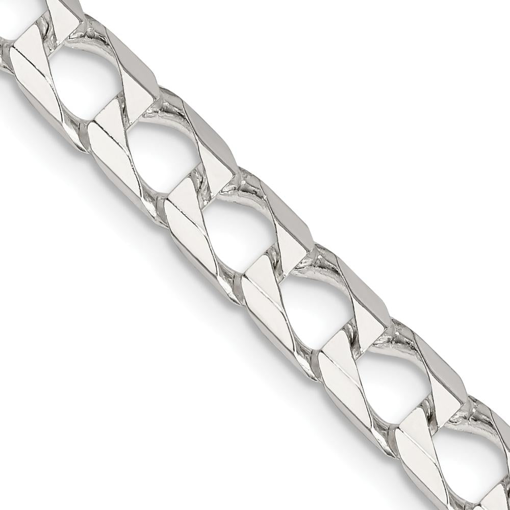 Sterling Silver 20" 6.25mm Diamond-Cut Square Curb Chain by Lumare Gioia
