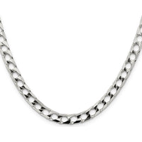 Sterling Silver 20" 6.25mm Diamond-Cut Square Curb Chain by Lumare Gioia