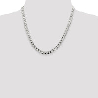 Sterling Silver 20" 6.25mm Diamond-Cut Square Curb Chain by Lumare Gioia