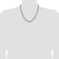 Sterling Silver 20" 6mm Diamond-Cut Figarope Chain with Polished Finish by Lumare Gioia