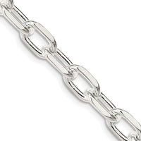 Sterling Silver 20" 7.5mm Diamond-Cut Cable Chain Necklace by Lumare Gioia