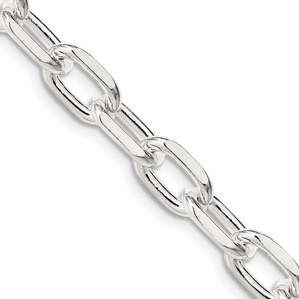 Sterling Silver 20" 7.5mm Diamond-Cut Cable Chain Necklace by Lumare Gioia