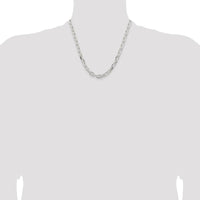 Sterling Silver 20" 7.5mm Diamond-Cut Cable Chain Necklace by Lumare Gioia