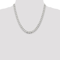 Sterling Silver 20" 8.1mm Semi-Solid Flat Curb Chain with Lobster Clasp by Lumare Gioia