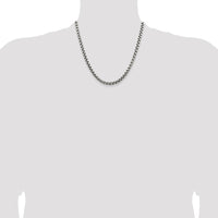 Sterling Silver 20" Antiqued 5.2mm Round Box Chain Necklace by Lumare Gioia