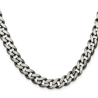 Sterling Silver 20" Antiqued Curb Chain Necklace - 9.3mm Width by Lumare Gioia