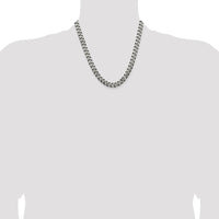 Sterling Silver 20" Antiqued Curb Chain Necklace - 9.3mm Width by Lumare Gioia