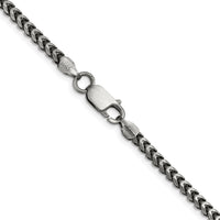 Sterling Silver 20" Antiqued Diamond-Cut Square Franco Chain - 3.1mm Width by Lumare Gioia