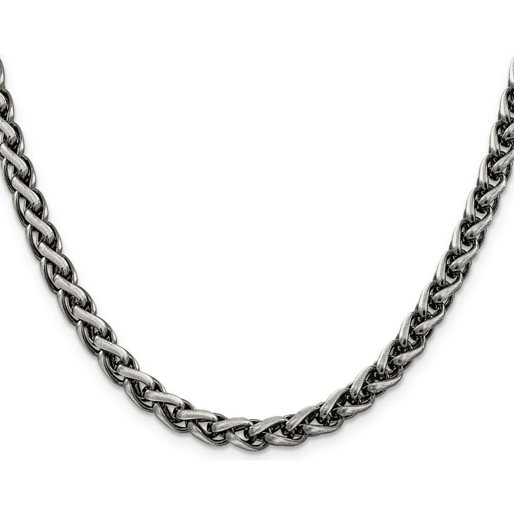 Sterling Silver 20" Antiqued Spiga Chain - 6mm Width by Lumare Gioia
