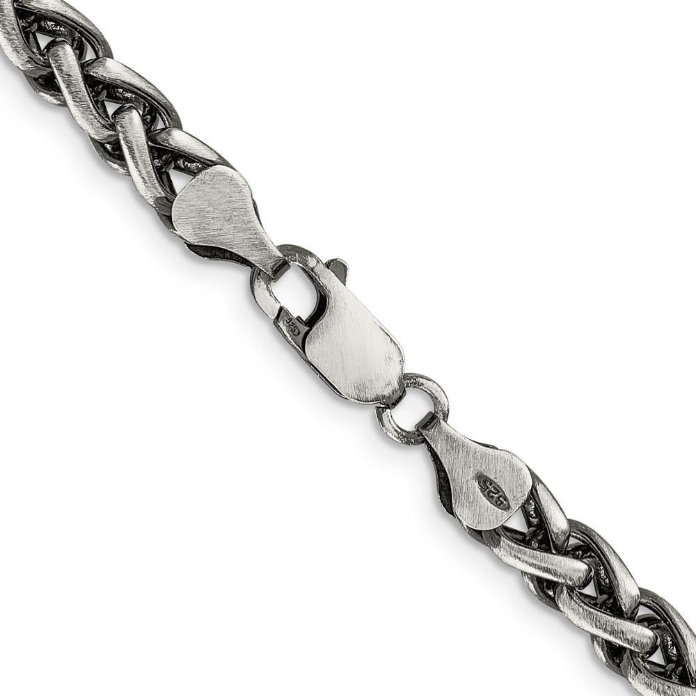 Sterling Silver 20" Antiqued Spiga Chain - 6mm Width by Lumare Gioia